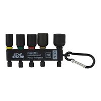 2&quot; x Assorted Impact Bit Clip Nutsetter (5 Pc Multipack) Professional Recyclable 
